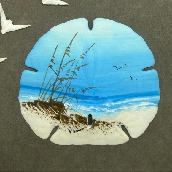 Sand Dollar Mystery Framed Shadow Box Art 9 in X 11 in Real Painted Sand Dollar - Picture 3 of 8